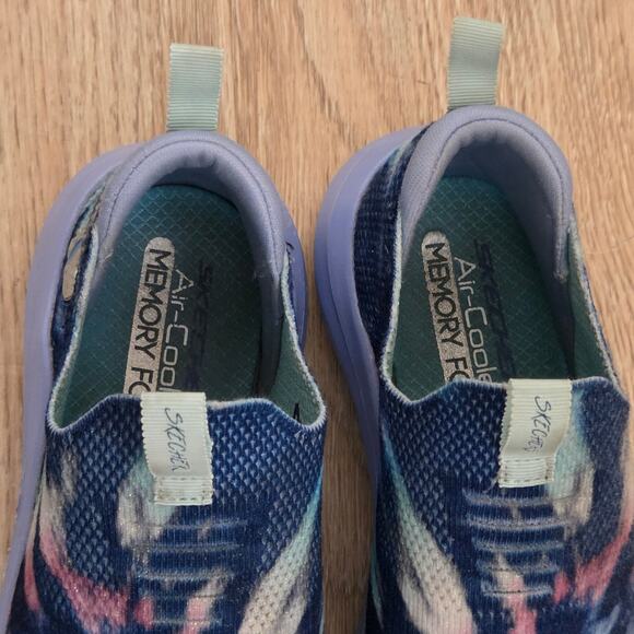 Skechers Little Girls Ultra Flex 2.0 Blue Violet Slip-On Sneakers Size Kids 3 - Picture 6 of 7